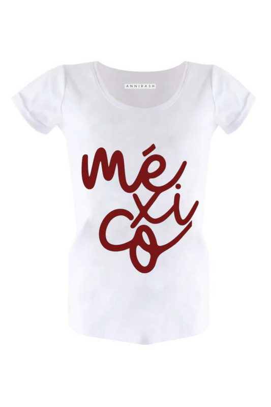 Playera México letras Rojas